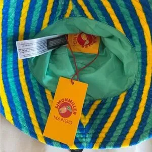 Simon Miller x Mango Blue and Yellow Striped Bucket Hat Simon Miller | Accessories | Simon Miller X Mango Blue And  main image 2